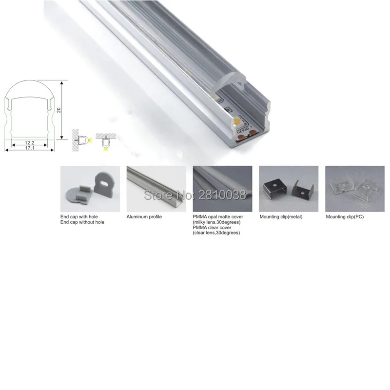 10 X 2M Sets/Lot 30 degree angle shape aluminum led channel and 20mm tall U type led housing profile for wall ceiling lamp
