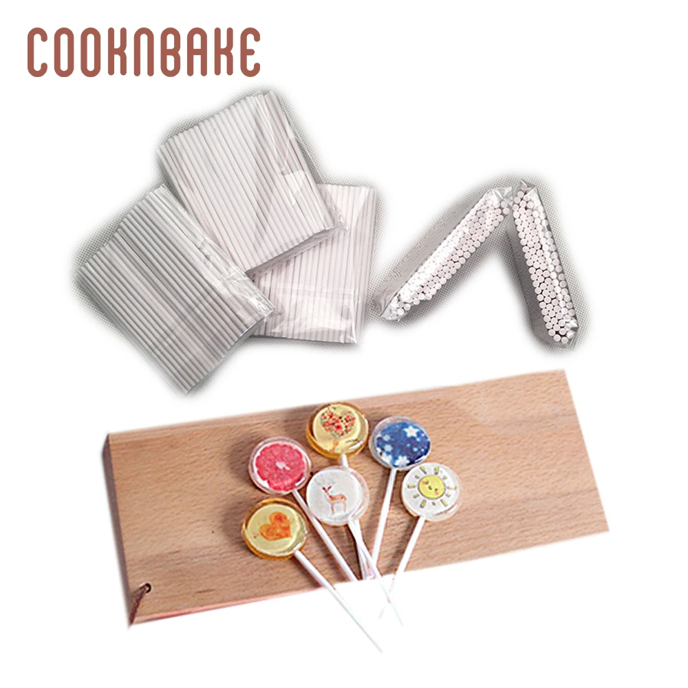 Пластиковые палочки для леденцов COOKNBAKE 100 шт. бумажная палочка конфет поп