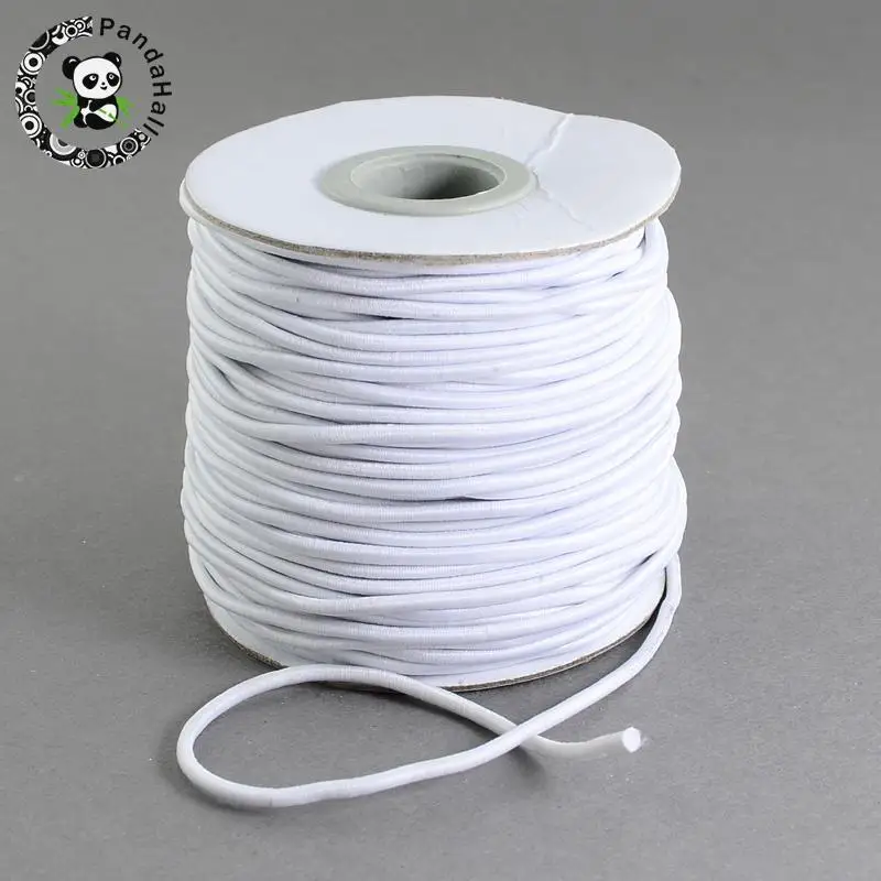 2 мм круглый эластичный Cord Jewelry findings для браслет серьги ожерелье, подходят для изготовления ювелирных изделий, сделай сам, черный/красный/синий/желтый - Цвет: White 40m