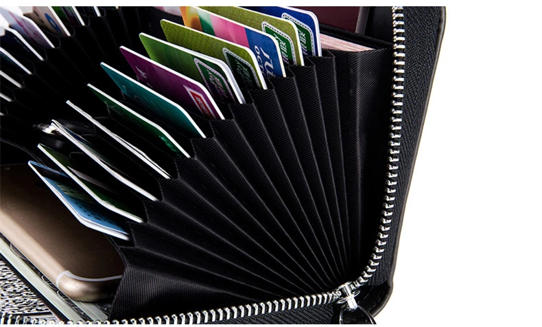 SOUTH GOOSE Fashion Leather Wallets Men RFID Anti Theft Business Long Clutch Wallets Women Large Capacity Travel Passport Purse