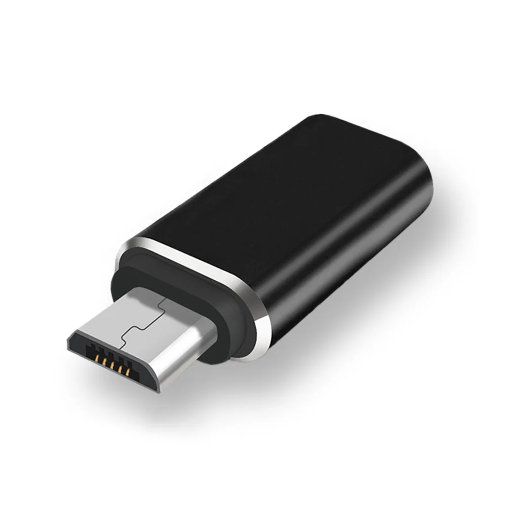 Micro USB Мужской к type C Женский адаптер конвертер Разъем Алюминиевый сплав для телефона планшета SD998 - Цвет: Черный