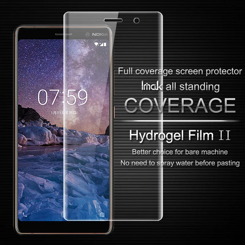 Полное покрытие для Nokia 7 plus полноэкранная защита и задняя крышка Imak Гидрогелевая