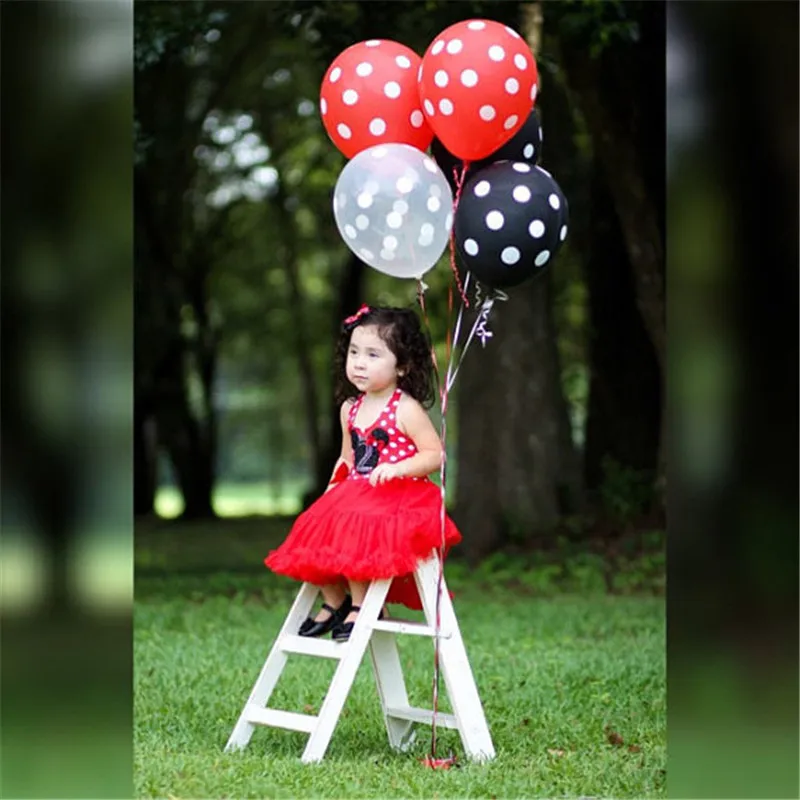 20 шт в шарики горошек Baby Shower воздушных шаров из латекса волновой точки Globos Микки и