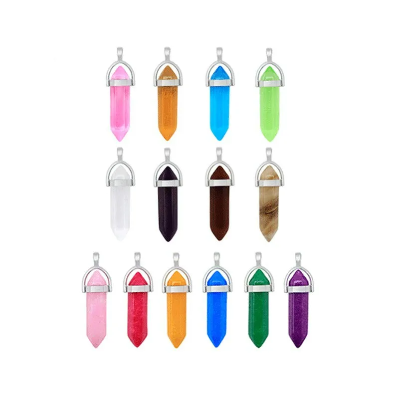 Кулон с натуральным кристаллом тигровый глаз аметист 20 цветов | Украшения и