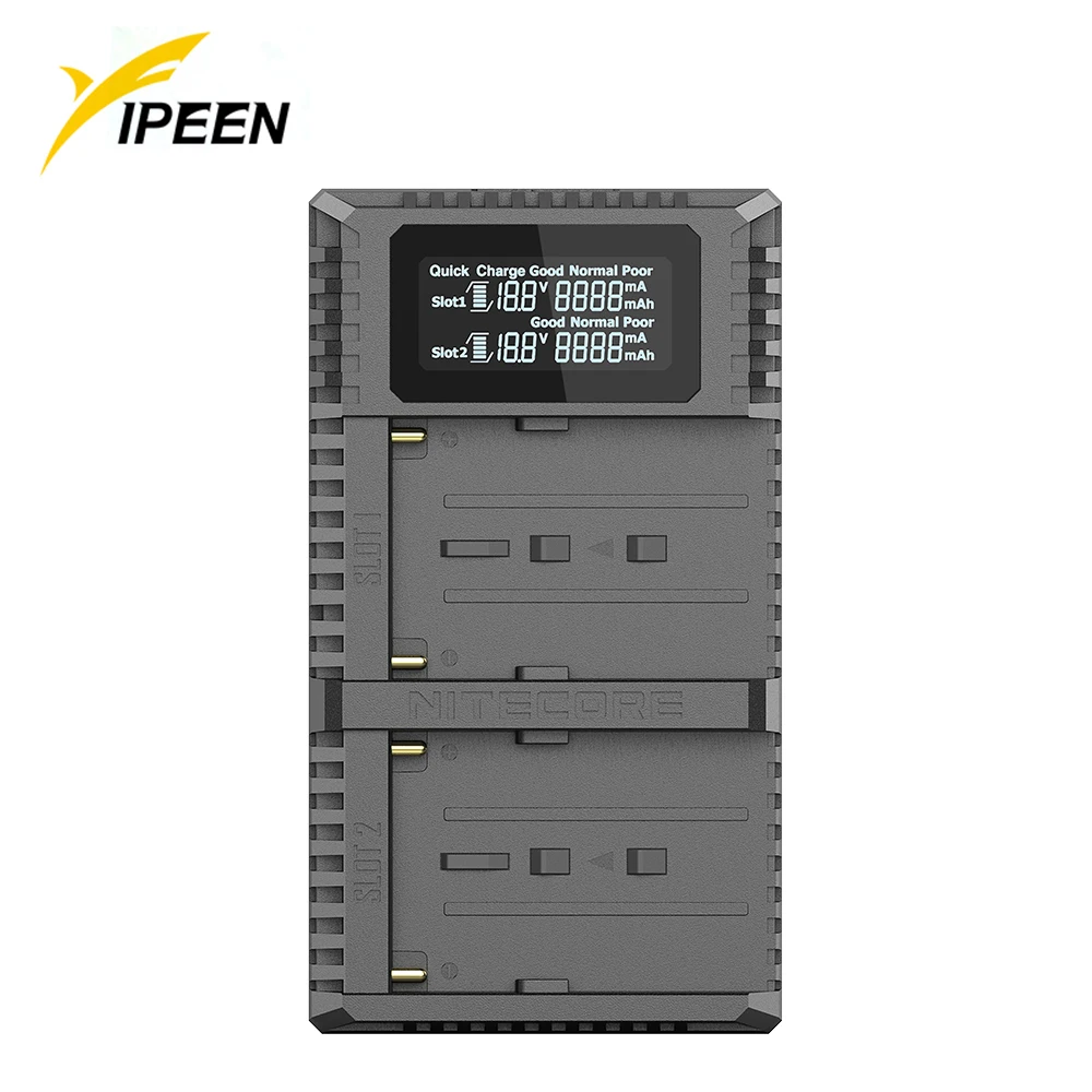 Nitecore USN3 Pro Dual Slot USB QC зарядное устройство для Sony NP F970 F960 FM50 FM500H F550 F570 F750 F770