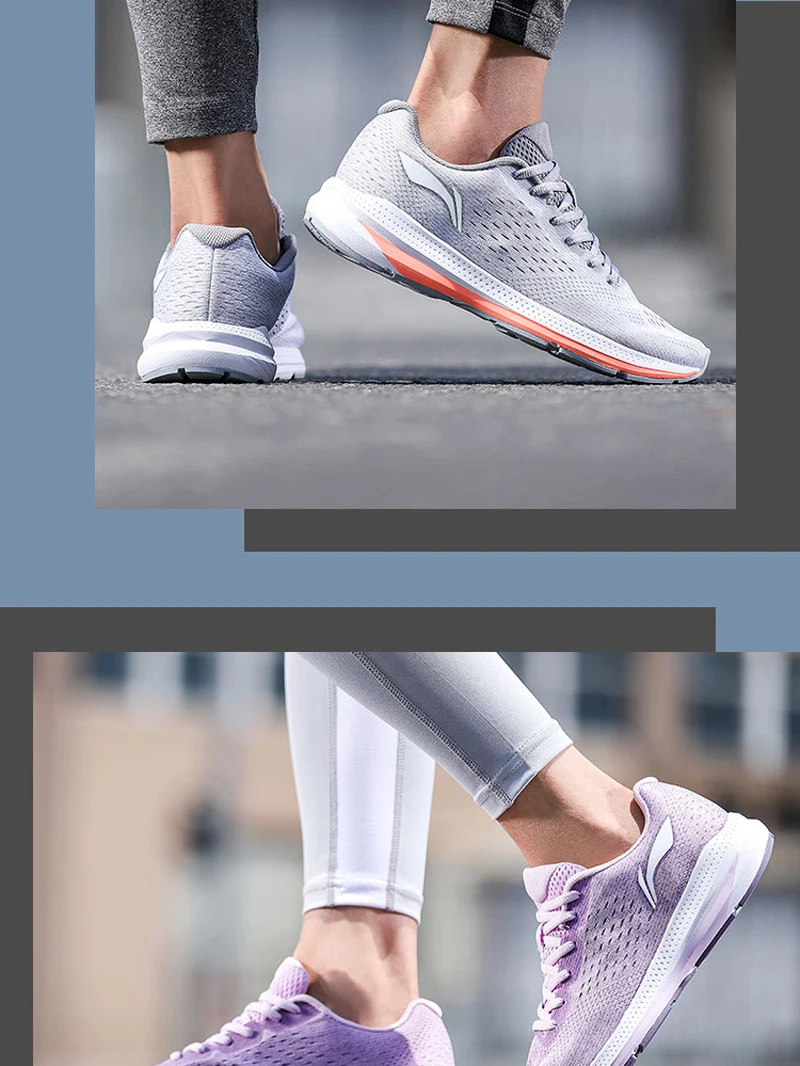 Li-Ning Для женщин реактор покрытый кожухом удобные кроссовки для бега светильник носимых подкладка удобная обувь; нескользящая подошва; защита от Спортивная обувь Кроссовки ARHN056 XYP750