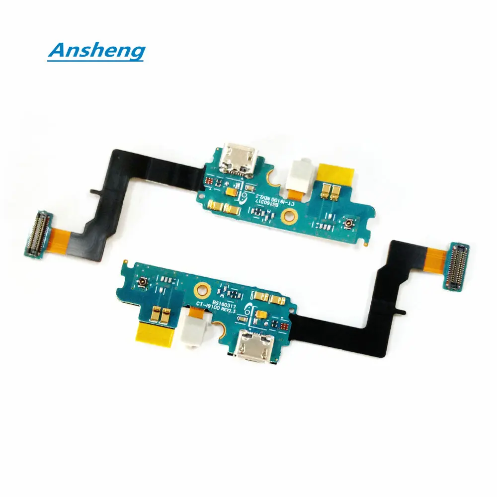 Ansheng 10 шт./лот Новый USB зарядный порт плата гибкий кабель для SamSung Galaxy S2 i9100 сотовый
