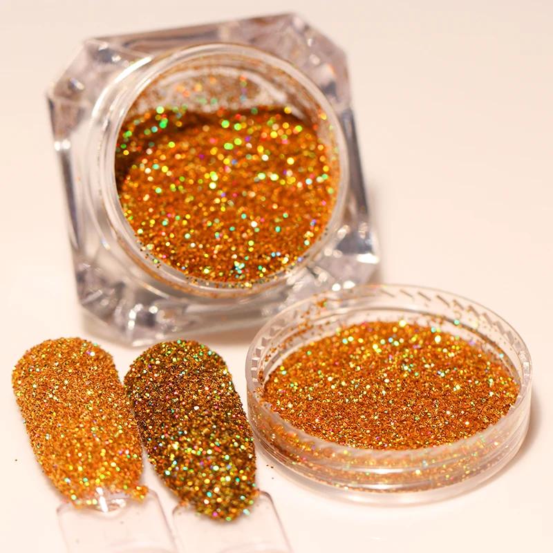 Набор с блестками для ногтей 3 коробки золотистая/Серебристая Лазерная пудра