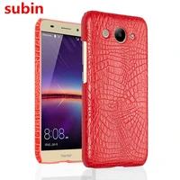 for huawei y3 2017 5 0inch case retro crocodile leather cover hard plastic for huawei y3 2017 l02l03l22l23 u00 phone cases