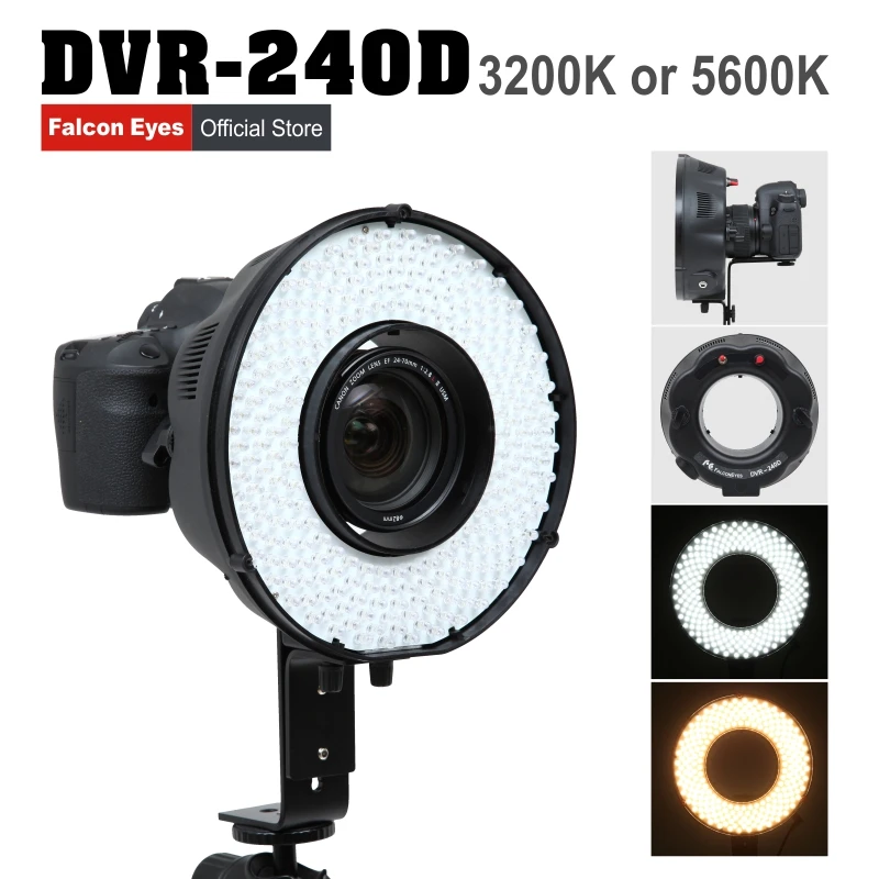 

Falconeyes 14.8W LED Fotografia Ring Panel Light 5600K Continuous Lighting Studio/Youtube Video Live Lamp Free Shipping DVR-240D
