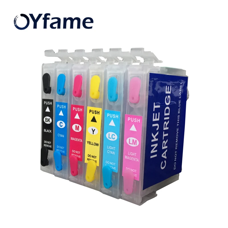 Картридж OYfame T0821 многоразовый картридж с чипами ARC для принтеров Epson Stylus R270 R390 RX590