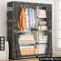 multi purpose wardrobe closet portable folding assembly steel tube reinforcement steel frame clothing storage cabinet furniture