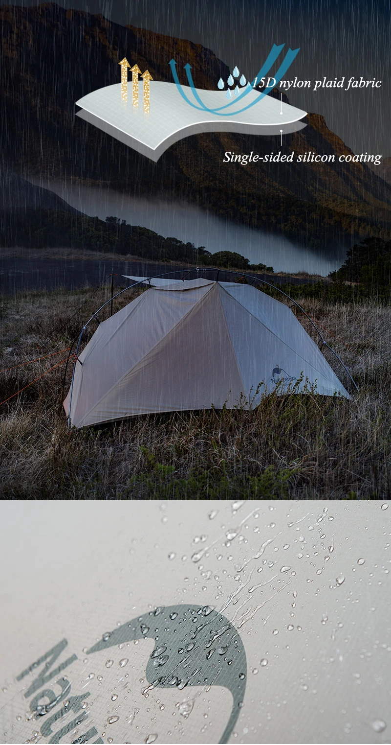 Naturehike 930 г одиночный тент Водонепроницаемый Сверхлегкий палатки Открытый Кемпинг однослойный туристический тент с ковриком NH18W001-K