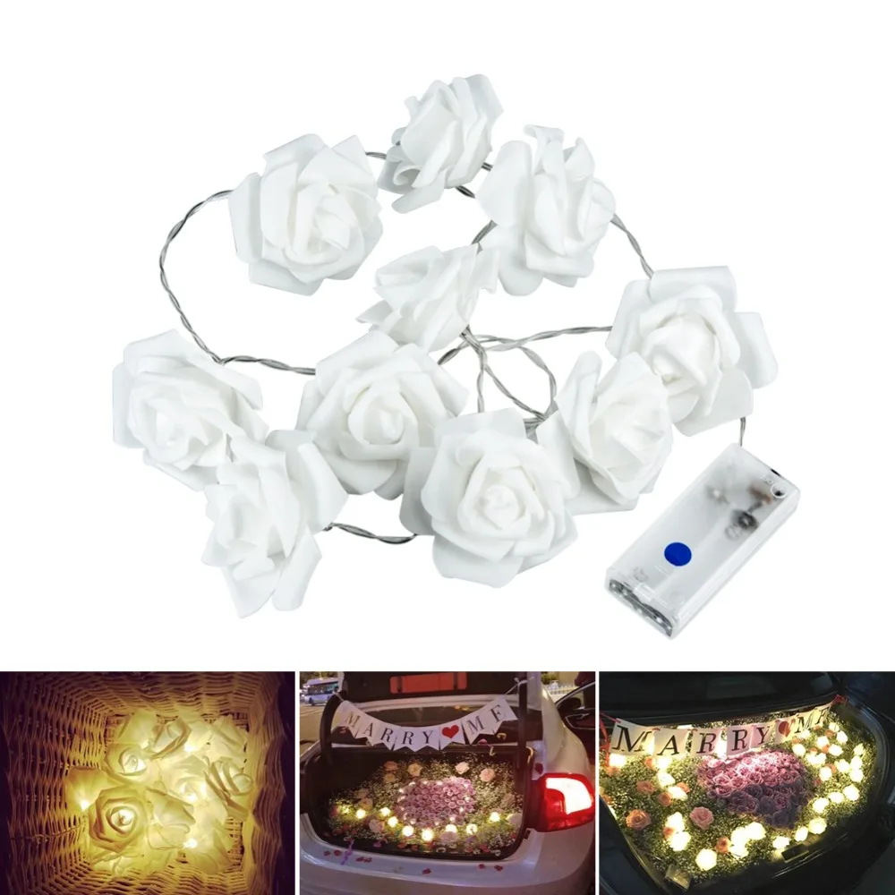 Новинка гирлянда с розовым цветком модная Праздничная подсветка на батарейках