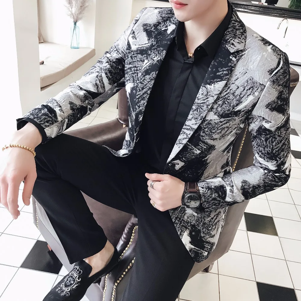 

Vetement Homme 2018 Veste Mariage Lentejuela Hombre мужская повседневная одежда мужская африканская печать блейзер для мужчин Fit Клубные наряды