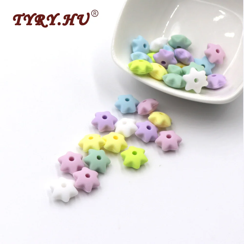 50 шт. силиконовые бусины в форме шестигранной звезды для изготовления ювелирных