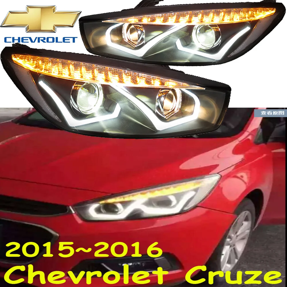 

car bumper headlamp for cheverolet cruze headlight 2015~2016y LED DRL car accessories HID xenon cruze fog light