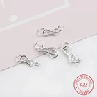 Цельный S-образный замок 925 застежки из стерлингового серебра с двойным замком, застежка-кольцо для ожерелья и браслета, фурнитура для ювелирных изделий, аксессуары