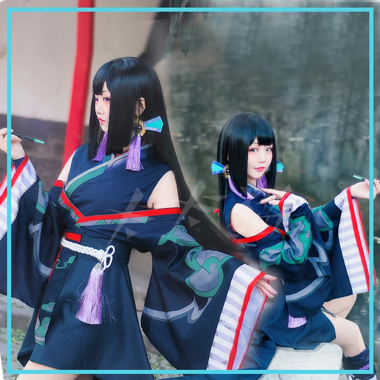 [В наличии] Аниме! Игра Onmyoji фигура призрак дым Unform Хэллоуин косплей костюм кимоно