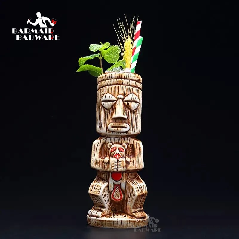 Фото Керамическая кружка Tiki 450 мл, креативная фарфоровая кружка для пива, вина, приспособление для бара №1