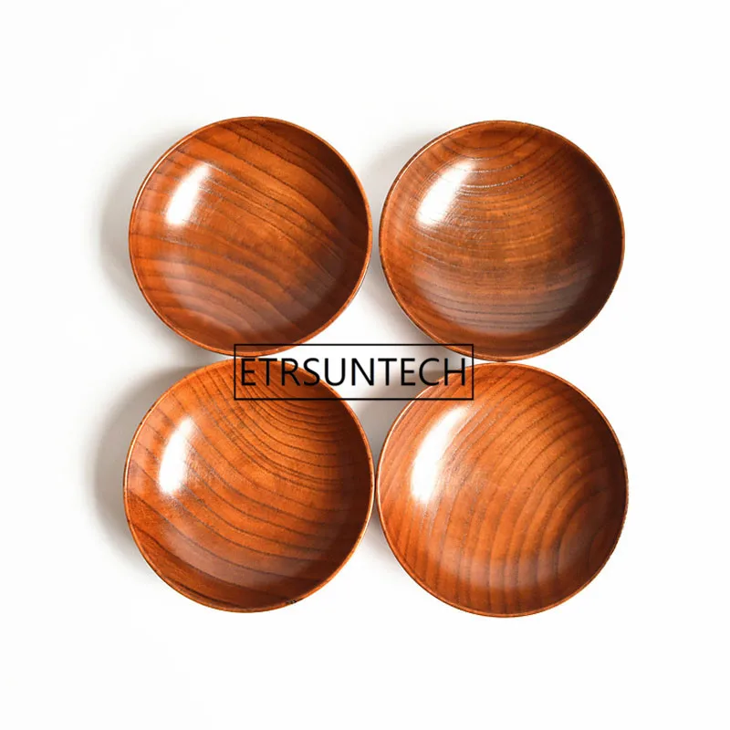 Jujube деревянная тарелка для соуса круглая мини уксуса 11x3 см Посуда суши кухня