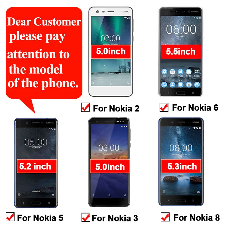 Защитное стекло для Nokia 8 6 5 3 2 Защита экрана Tremp закаленное Noka Nokia2 Nokia3 Nokia5 Nokia6 Noka8 Cam