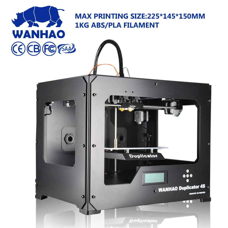 

Wanhao D4S FDM 3d printer,dual extruder for multicolor models, with sd card duplicator printing machine large print size