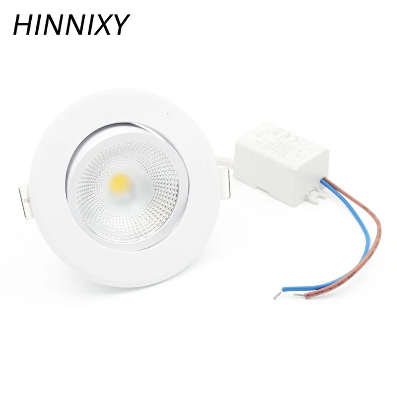 Hinnixy LED 5 Вт потолочные светильники 75 мм с отверстием COB точечная лампа круглая