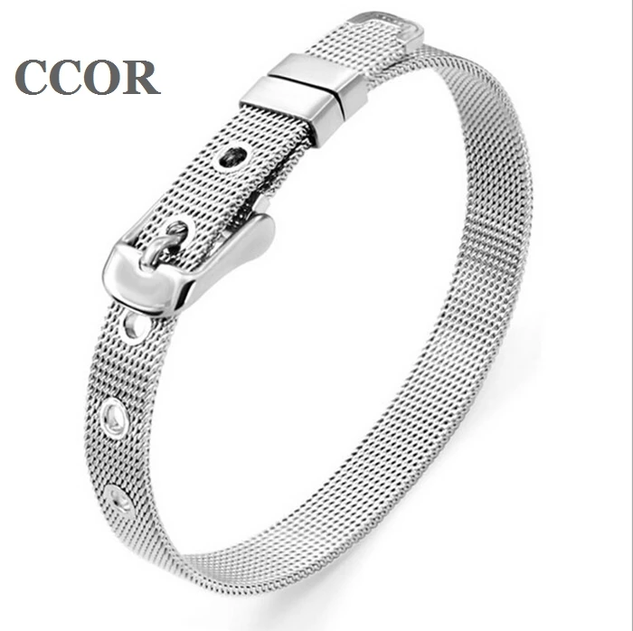 CCOR 10pcs 8mmX210mm Stainless Steel Bracelets Fit DIY 8MM Slide Charms Letters Beads SWD008 | Украшения и аксессуары