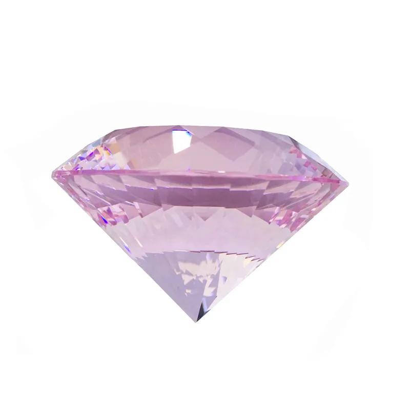 Pink 120mm 1pcs Multifaceted Crystal Glass Diamond Fengshui Paperweight Ornaments For Home Child Gift Fashion |