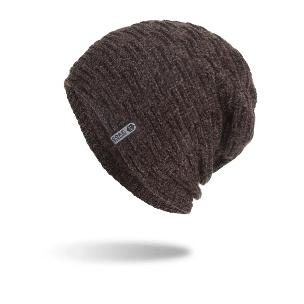 Coffee Beanies Joymay новые зимние шапочки Neack теплый набор унисекс Простой теплый мягкий шарф череп вязаная шапка шапки Touca Gorro шапка s WM107 - Цвет: Coffee Beanies