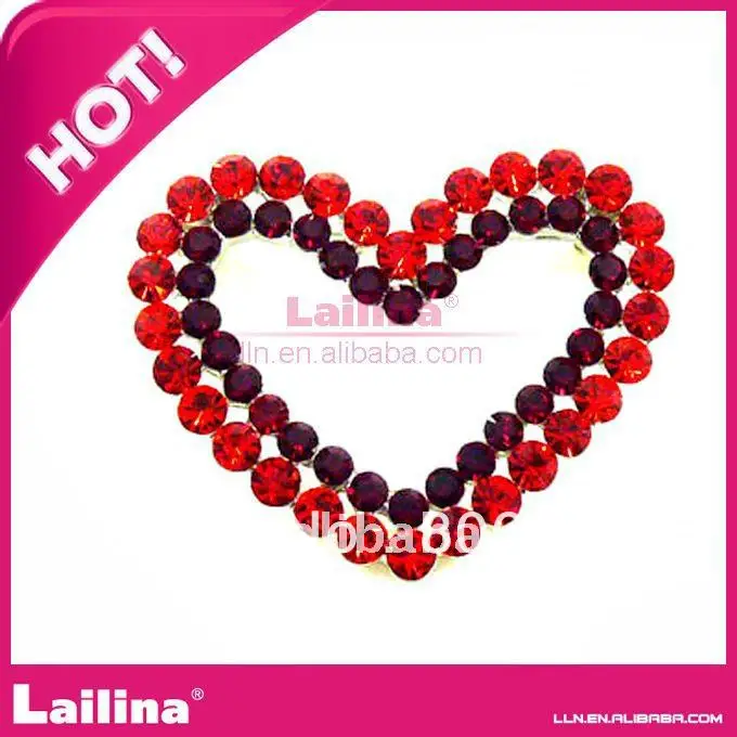 

2013 новые двойные сердца rhinestone броши