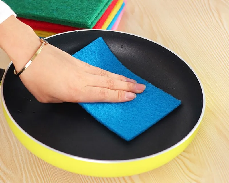 Значение 10 шт. плюс тряпка твердый цвет чистящий коврик для мытья посуды кастрюли