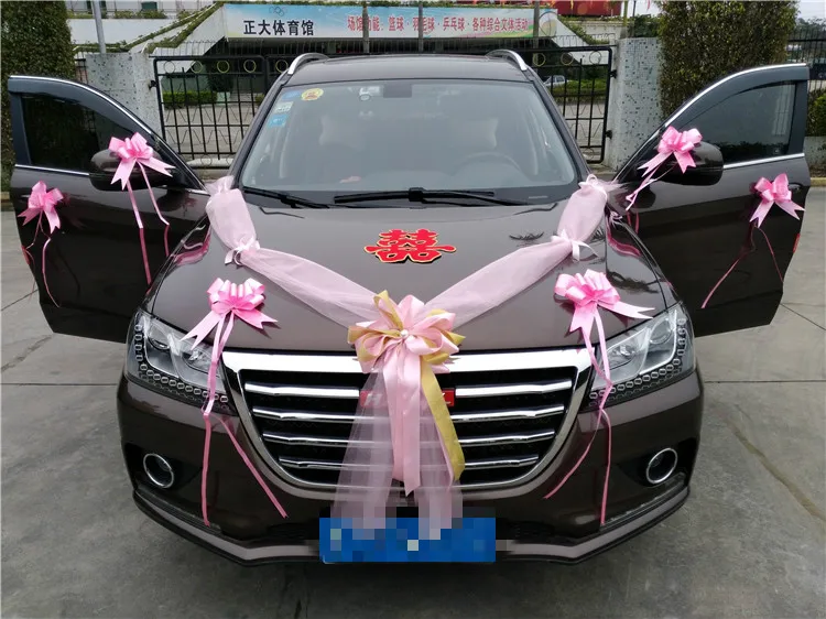 Настраиваемый простой дизайн розовый цвет свадебный автомобиль декоративные