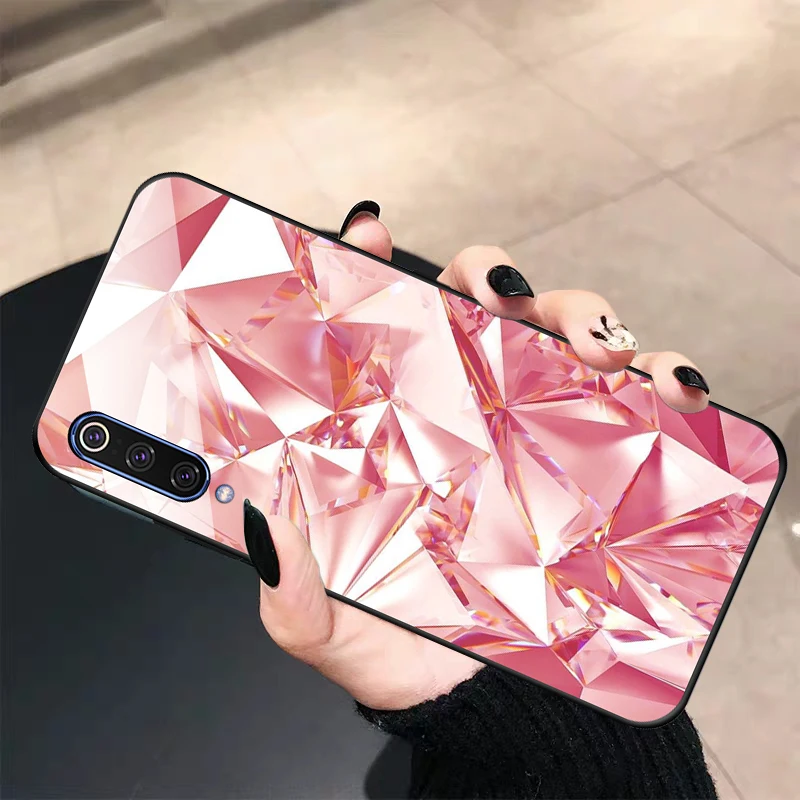 Чехол для Samsung Galaxy A50 A505 A 50 чехол стеклянный милый блестящий с бриллиантами