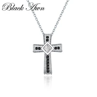 black awn silver color fashion jewelry classic cross necklace pendants fashion jewelry p106