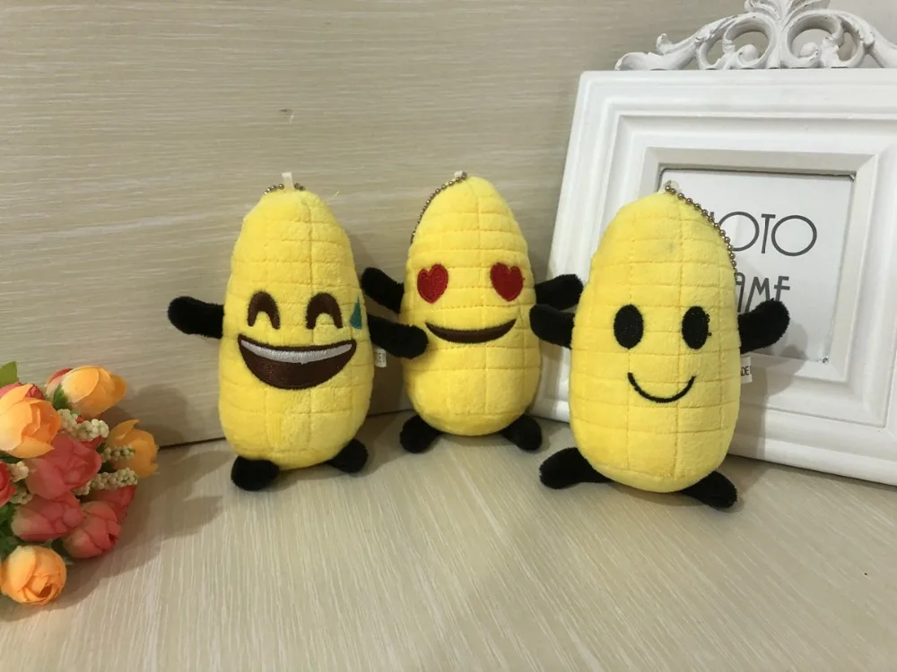 12 см Kawaii кукурузный меховой шарик-подвеска мягкий мультфильм 5 стилей Экспрессия Кукуруза чучела кукла-брелок для ключей сумка игрушки-брелоки детские подарки на день рождения