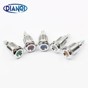 Фонасветильник 10 мм, водонепроницаемая сигнальная лампа, вогнутая 6 в, 12 В, 24 В, 110 В, 220 В, красный, желтый, синий, зеленый, белый, 10zsd.c