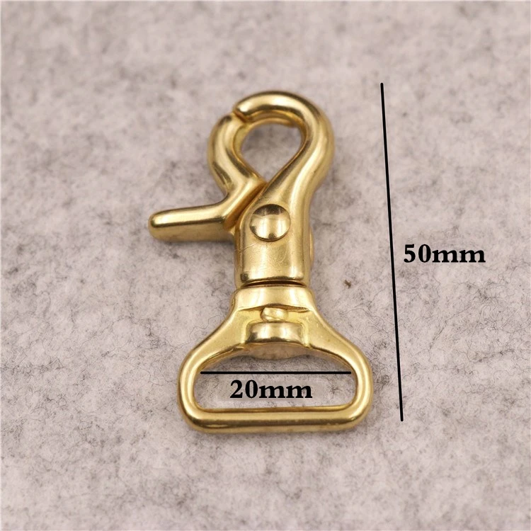 50x20mm Твердый латунный коготь Омаров застежка-молния кольцо защелкивающийся крюк тесьма обвязка собачий ошейник кожаный ремень diy ремесло тройники аксессуары - Цвет: 50x20mm