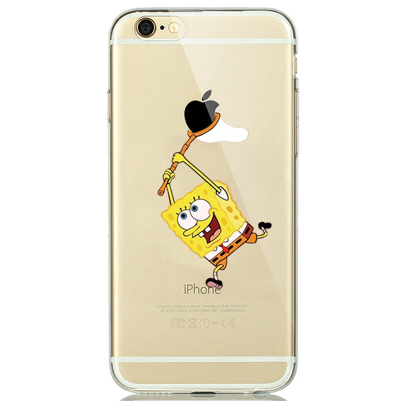 SpongeBob Цветной силиконовый чехол с рисунком для capinhas iphone 7 8 Plus 6 S SE 5s чехлы для телефонов белоснежная Золушка, Русалка Прозрачная крышка Para - Цвет: SpongeBob