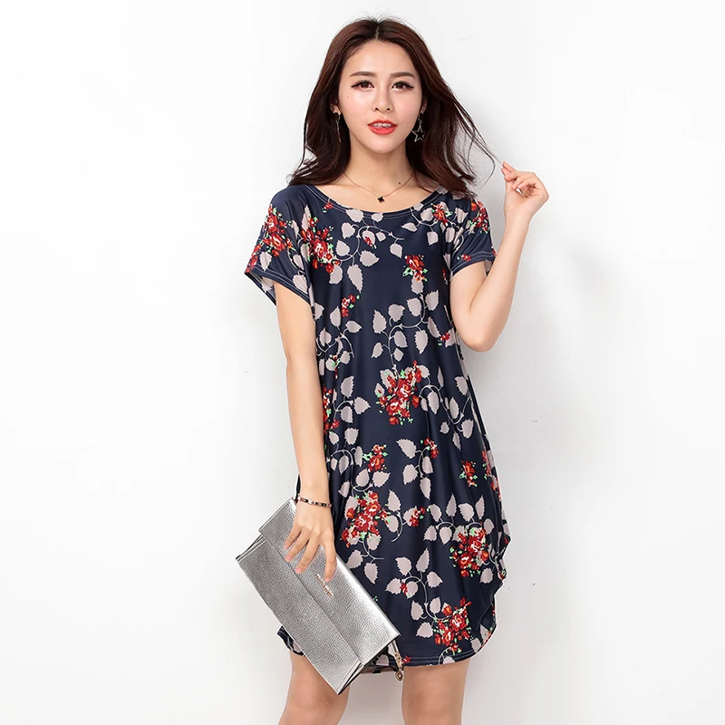 Ретро Печать Женщины Элегантный Casual Dress O образным Вырезом Цветочные Стиль Летний