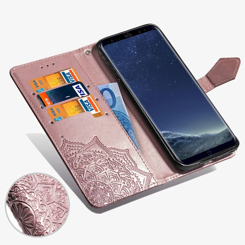 3D Цветочный Чехол бумажник для Samsung Galaxy S6 S7 Edge S8 S9 Plus A7 A9 A6 A8 J2 J4 J6 J8 2018 A5 J3 J5 J7 2017 2016