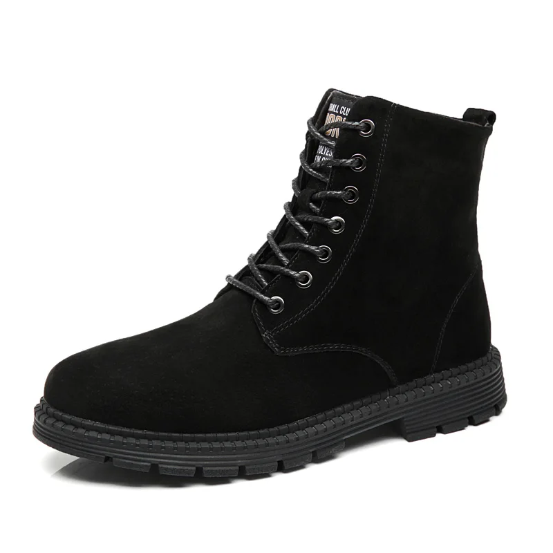 VESONAL/Новинка зимние мужские ботинки из натуральной кожи в байкерском стиле