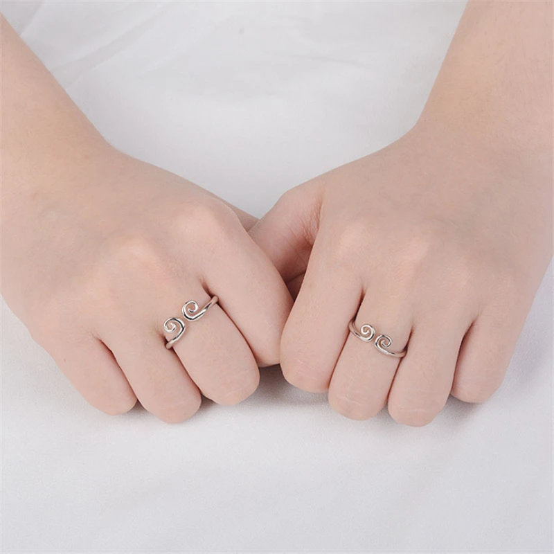 Unix пара Золотой Серебряный регулируемое кольцо подтягивающее Уникальный