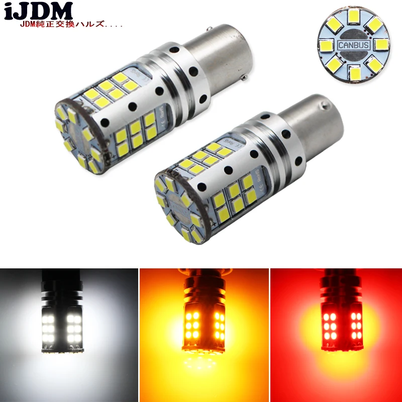 

iJDM 1156 LED Canbus BA15S P21W S25 32 led 3030 Chips 6000K White Red Yellow Brake Lights Reverse Lamp DRL Car Tail Bulb,12V
