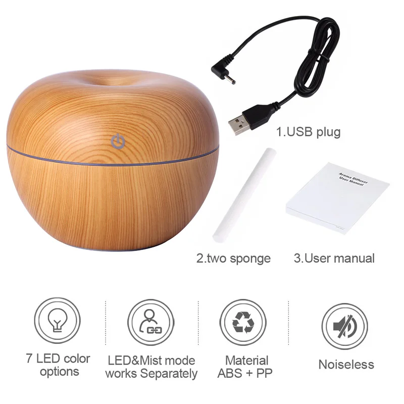 

130ML Ultrasonic Air Humidifier Essential Oil Diffuser Electric Aroma Diffuser Aromatherapy 7 Changing Colors Lamp Mist Maker