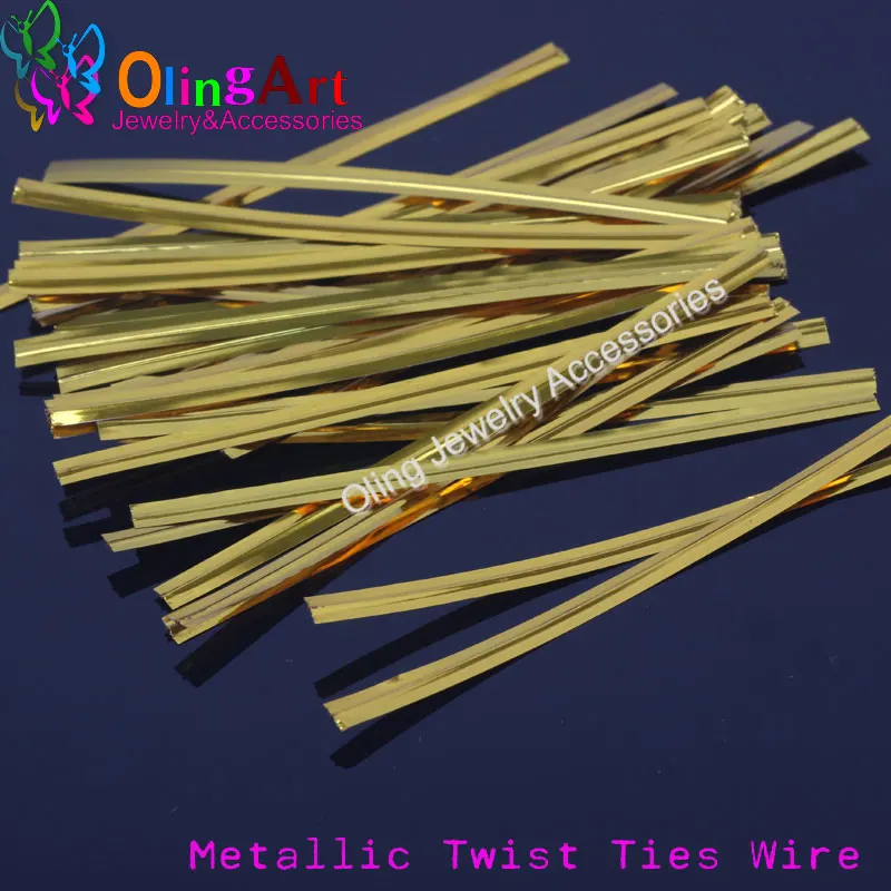 8CM/12CM 150pcs/lot Gold and Silver color Metallic Twist Ties For Wedding Party Birthday Cake Candy Sealing Bag Packaging | Украшения и