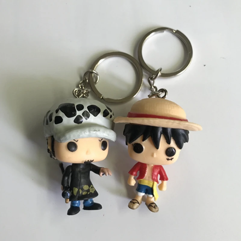 Аниме one piece Trafalgar Law Monkey D Luffy милый брелок для ключей Kwaii виниловые фигурки Коллекция Модель игрушки