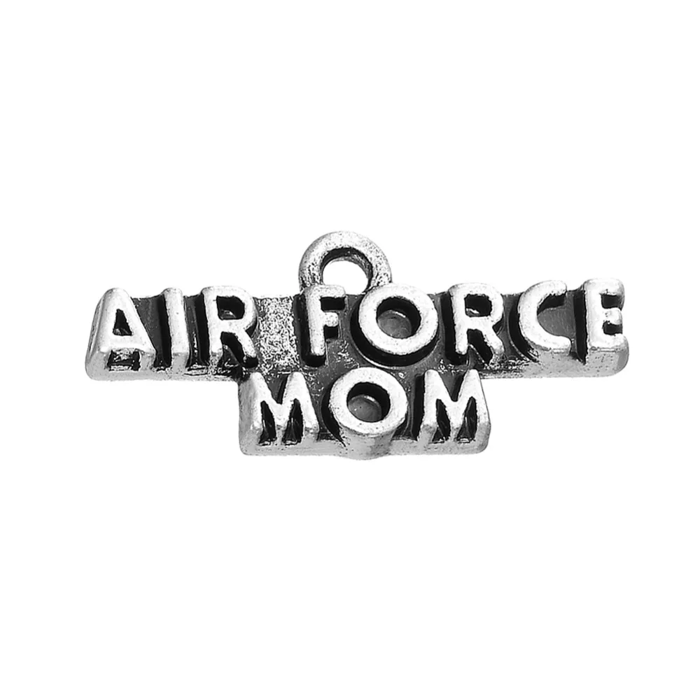 EUEAVAN 20 штук цинковый сплав металлов слово буква Шарм Air Force Mom резные подвески для