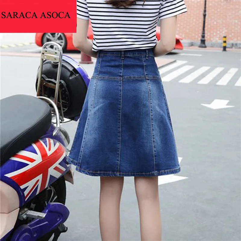 Женская джинсовая юбка с карманами длиной до колена|fashion pleated skirt|pleated skirtdenim skirt |